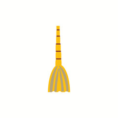 Besom icon in flat style isolated . Vector
