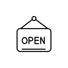 Open sign outline icons, minimalist vector illustration ,simple transparent graphic element .Isolated on white background