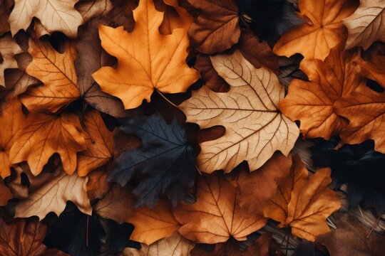 Generative AI image of autumn leaves
