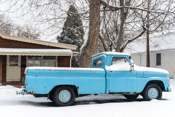 Classic Blue Truck - 696612586