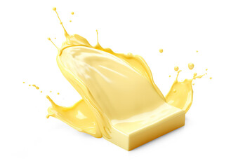 Melted butter splash. Cut out on transparent	
