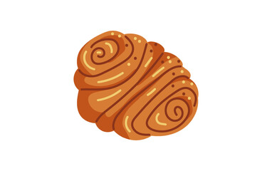 Franzbroetchen german sweet pastry,dessert from hamburg.Vector illustration