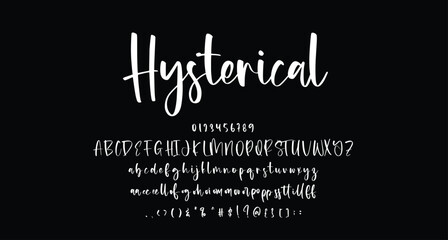 Hysterical beauty script handwritten font Best Alphabet Alphabet Brush Script Logotype Font lettering handwritten
