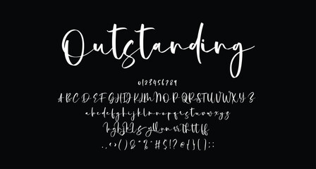 Obraz premium Outstanding beauty script handwritten font Best Alphabet Alphabet Brush Script Logotype Font lettering handwritten.