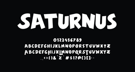 Saturnus comic display font Best Alphabet Alphabet Brush Script Logotype Font lettering handwritten.