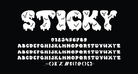 Sticky dripping Horror display font Best Alphabet Alphabet Brush Script Logotype Font lettering handwritten