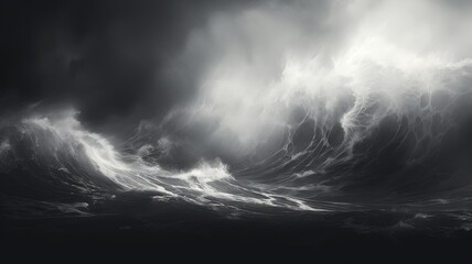 Abstract interpretation of a stormy sea - obrazy, fototapety, plakaty
