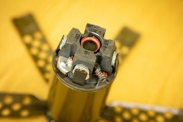 a unique collection of photographs of explosive objects, mines, shells and rockets, used in various military conflicts.