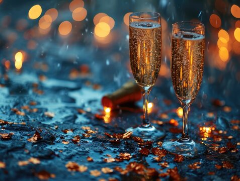 New Year's Champagne Celebration Background Image