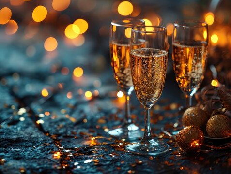 New Year's Champagne Celebration Background Image