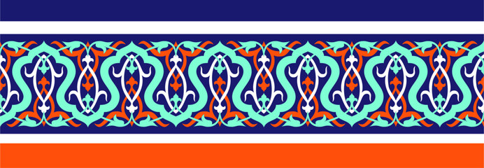 Oriental border ornaments, vector seamless