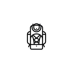 Original vector illustration. Contour icon of a hiking backpack.