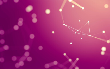 Abstract background. Molecules technology with polygonal shapes, connecting dots and lines. Connection structure. Big data visualization.