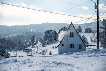 Winter A-Frame Home - 696619781