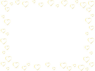 可愛いゴールドのハートのフレーム背景イラスト