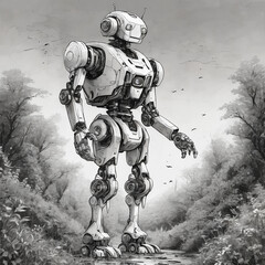robot in nature ink