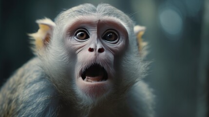 wild monkeys in tropical asia jungle - obrazy, fototapety, plakaty