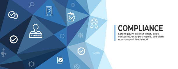 Compliance Web Header Banner with Approval and checkmark icons