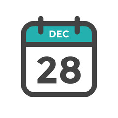 December 28 Calendar Day or Calender Date for Deadlines or Appointment