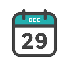 December 29 Calendar Day or Calender Date for Deadlines or Appointment