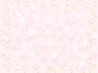 一面に広がるピンクのハートが可愛いフレーム背景イラスト