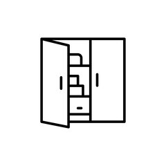 Cupboard outline icons, minimalist vector illustration ,simple transparent graphic element .Isolated on white background