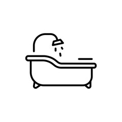 Bathtub outline icons, bathroom minimalist vector illustration ,simple transparent graphic element .Isolated on white background