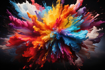 A vibrant burst of colors on an artist's canvas, depicting the intricacies of emotion and creativity. Concept of expressive artistry. Generative Ai.
