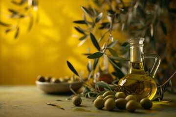 Obraz na płótnie Canvas Olive Oil and Branch