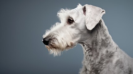 Bedlington Terrier in Elegant Studio