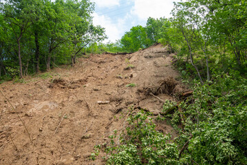 Landslide Collapse in Rural Area