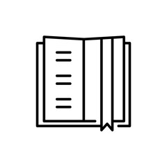 Open book outline icons, book minimalist vector illustration ,simple transparent graphic element .Isolated on white background