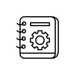 Manual book outline icons, book minimalist vector illustration ,simple transparent graphic element .Isolated on white background