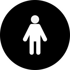 kid boy sign on circle background 