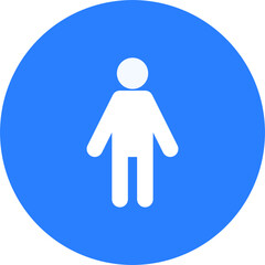 kid boy sign on circle background 