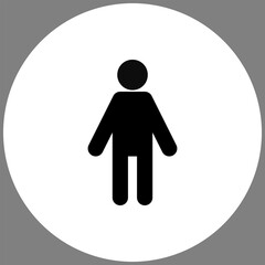 kid boy sign on circle background 