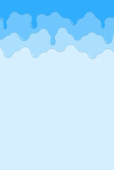 フレーム素材_垂れた液体_水色
