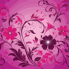 Free vector magenta floral background, illustration