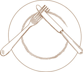 Hand Drawn Illustration Of Cutlery Rule For Bad Dish