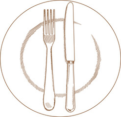 Hand Drawn Illustration Of Cutlery Rule For Excellent Dish