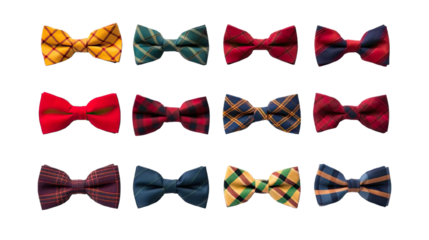 Collection of PNG. Stylish bow ties isolated on a transparent background.