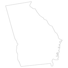 Georgia (U.S. state) state map. Map of the U.S. state of Georgia.