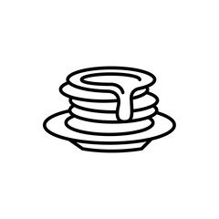 Pancake outline icons, minimalist vector illustration ,simple transparent graphic element .Isolated on white background