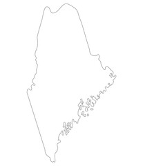 Maine state map. Map of the U.S. state of Maine.