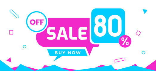 sale  percent off buy now banner  pink blue light neon white backgorund