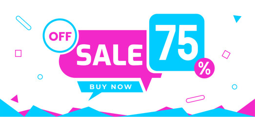 sale  percent off buy now banner  pink blue light neon white backgorund