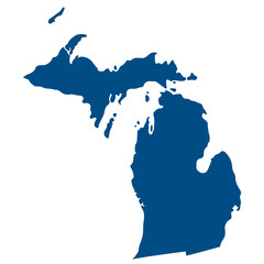 Michigan state map. Map of the U.S. state of Michigan.