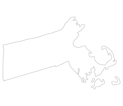 Massachusetts state map. Map of the U.S. state of Massachusetts.