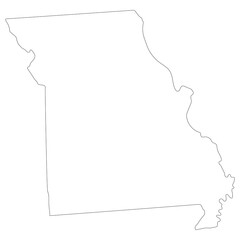 Missouri state map. Map of the U.S. state of Missouri. - obrazy, fototapety, plakaty