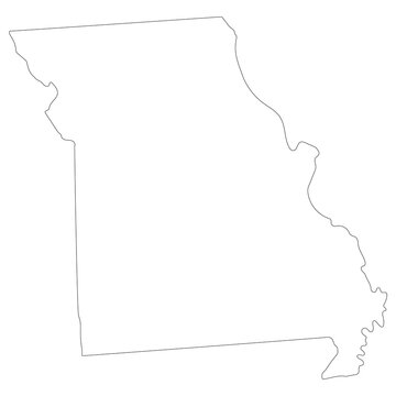 Missouri state map. Map of the U.S. state of Missouri.